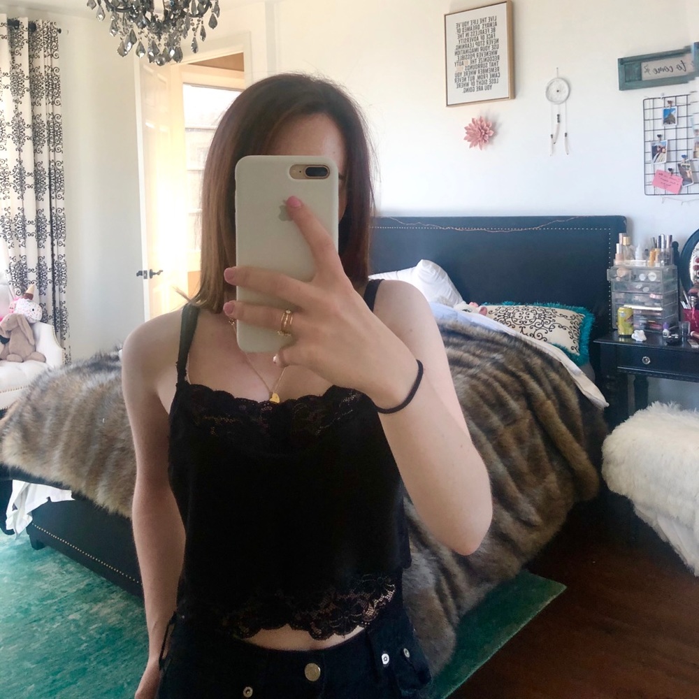 Black lace top.